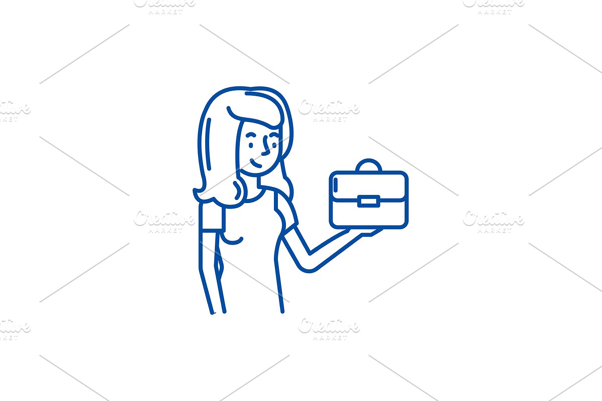 Franchise for women line icon in Illustrations - product preview 8