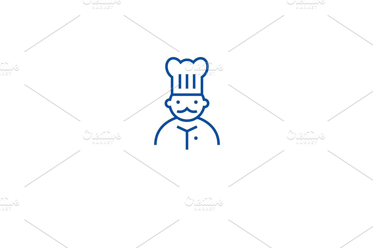 French chef line icon concept in Illustrations - product preview 8