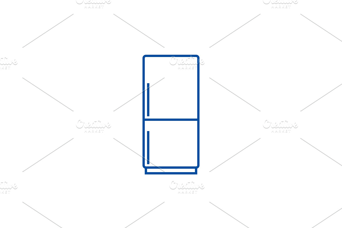 Fridge,refridgirator line icon in Illustrations - product preview 8