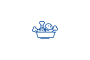Fried chicken, meal line icon