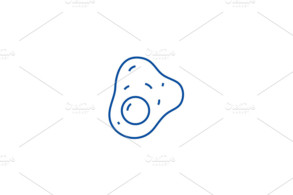 Fried eggs line icon concept. Fried in Illustrations - product preview 8
