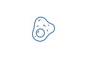 Fried eggs line icon concept. Fried