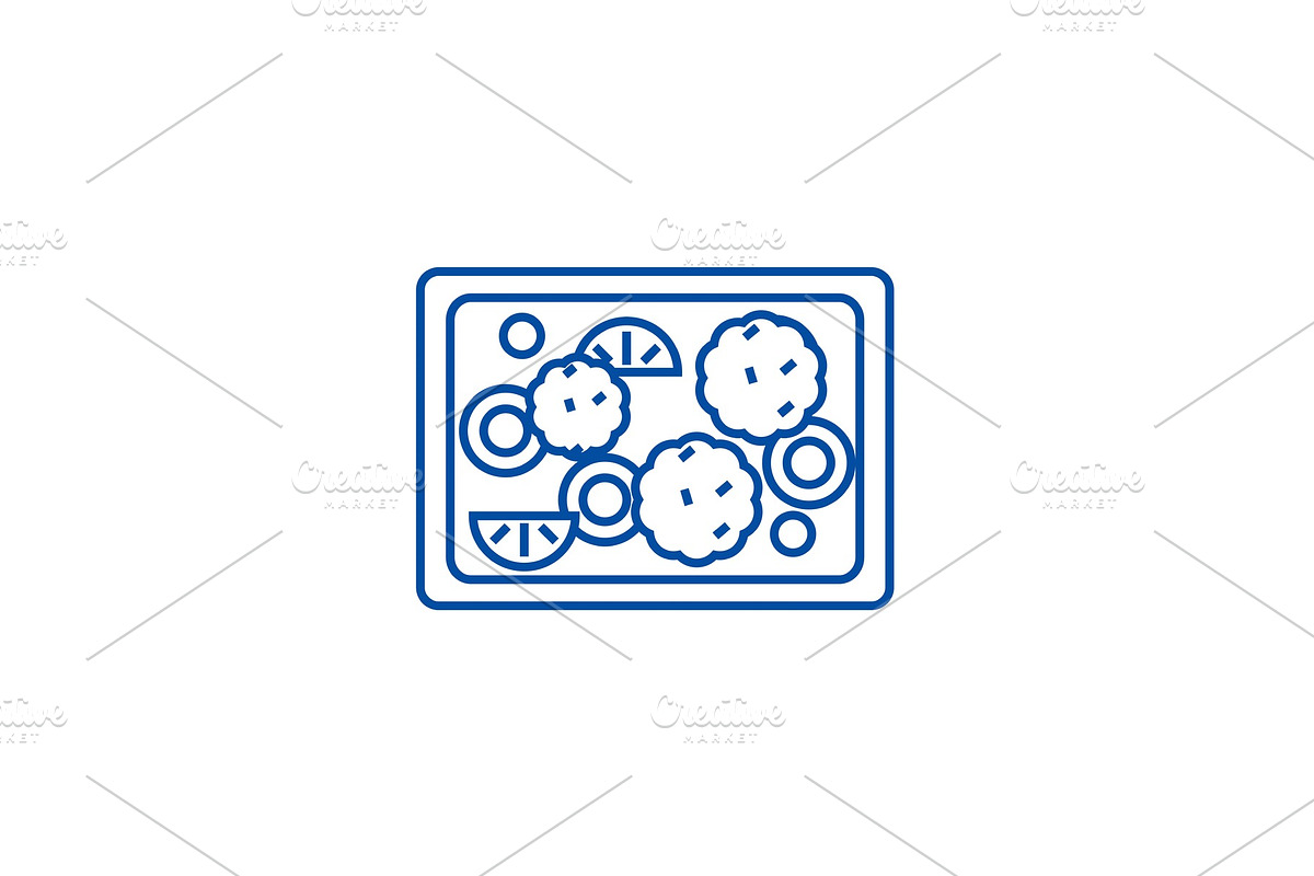 Fried vegetables line icon concept in Illustrations - product preview 8