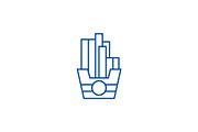 Fries line icon concept. Fries flat