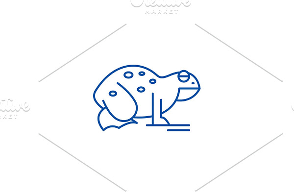 Frog line icon concept. Frog flat