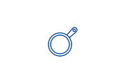 Frying pan line icon concept. Frying
