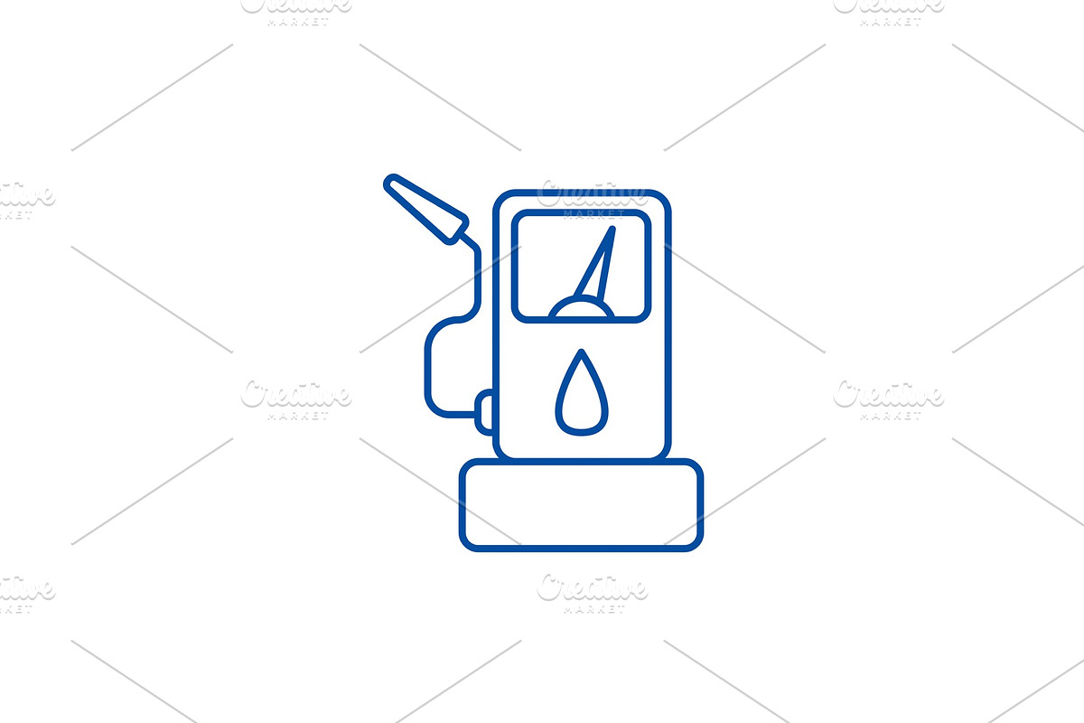 Fuel gas station line icon concept in Illustrations - product preview 8