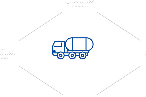 Fuel truck line icon concept. Fuel