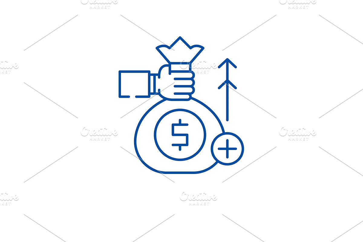 Fundraising line icon concept in Illustrations - product preview 8