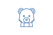Funny bear line icon concept. Funny