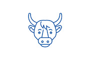 Funny cow line icon concept. Funny