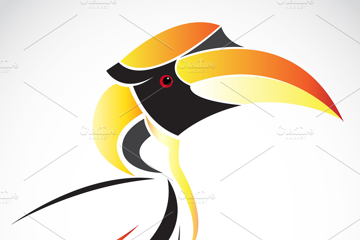Vector of a hornbill. Birds. in Icons - product preview 8
