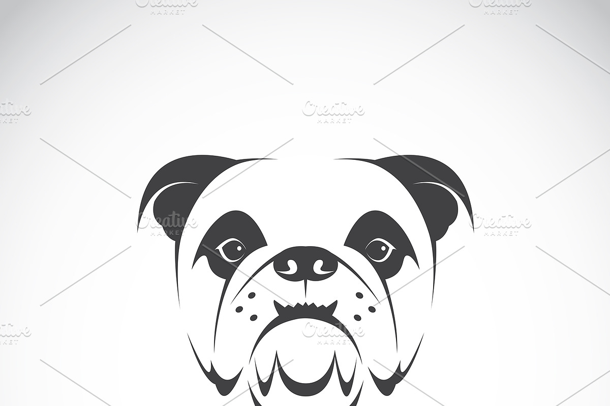 Vector of a dog face (bulldog). Pet. in Icons - product preview 8