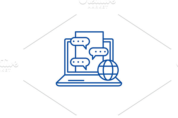 Chat messenger line icon concept