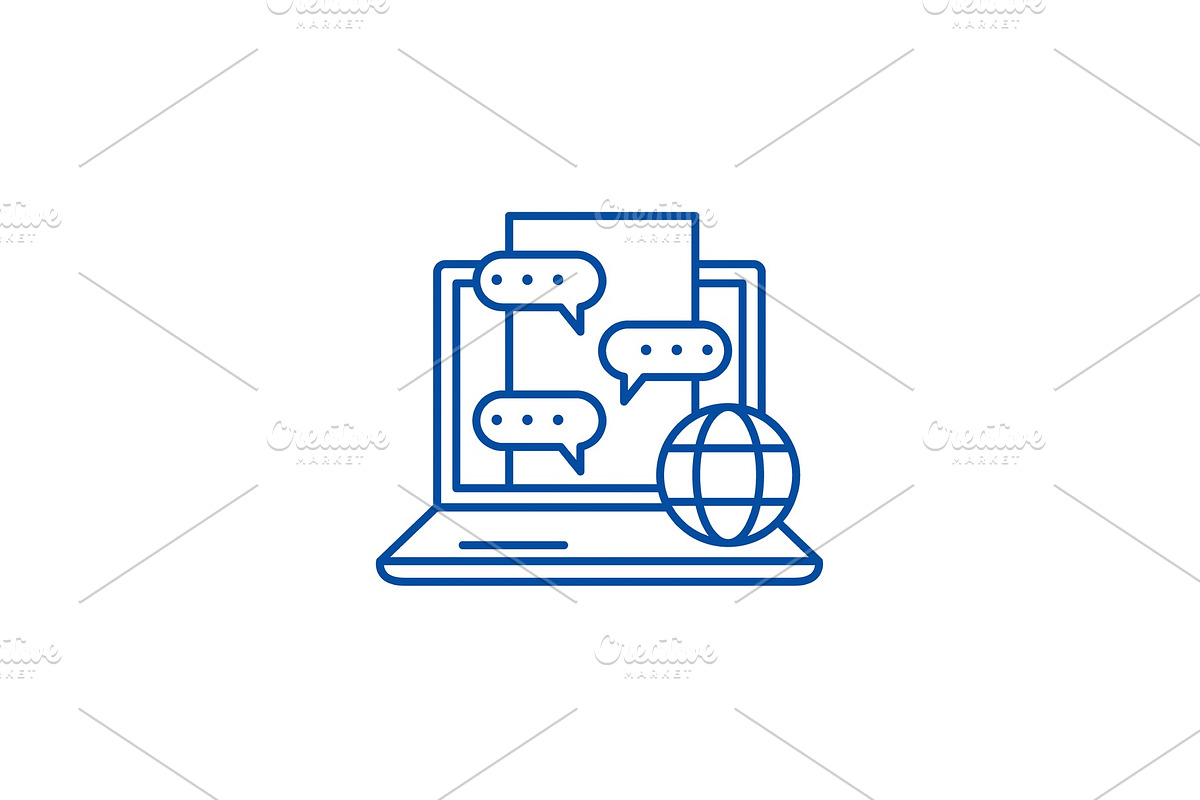 Chat messenger line icon concept in Illustrations - product preview 8