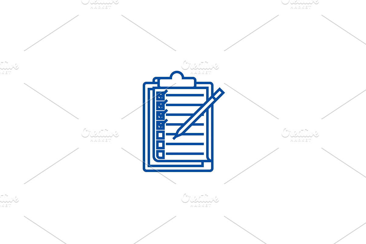 Checklist,to do list line icon in Illustrations - product preview 8