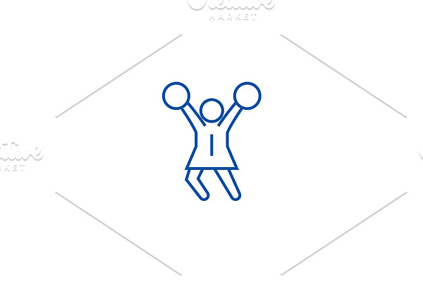 Cheerleader line icon concept