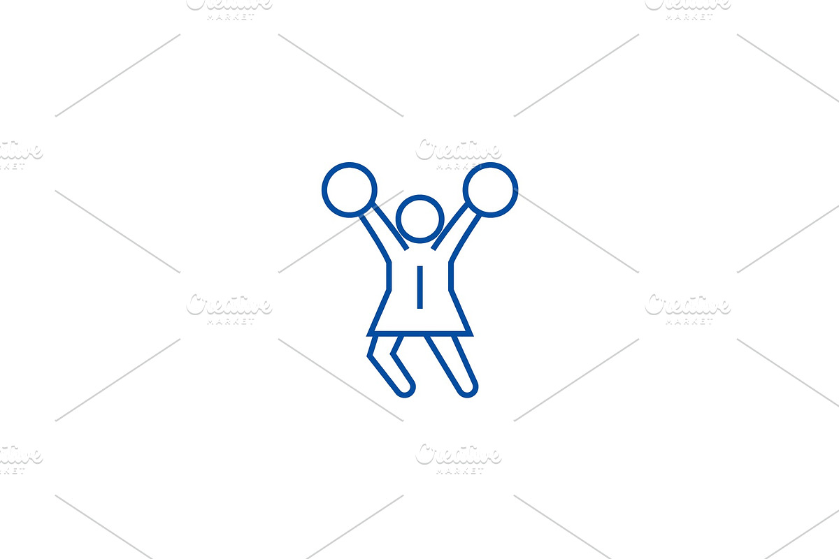 Cheerleader line icon concept in Illustrations - product preview 8