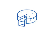 Cheese line icon concept. Cheese
