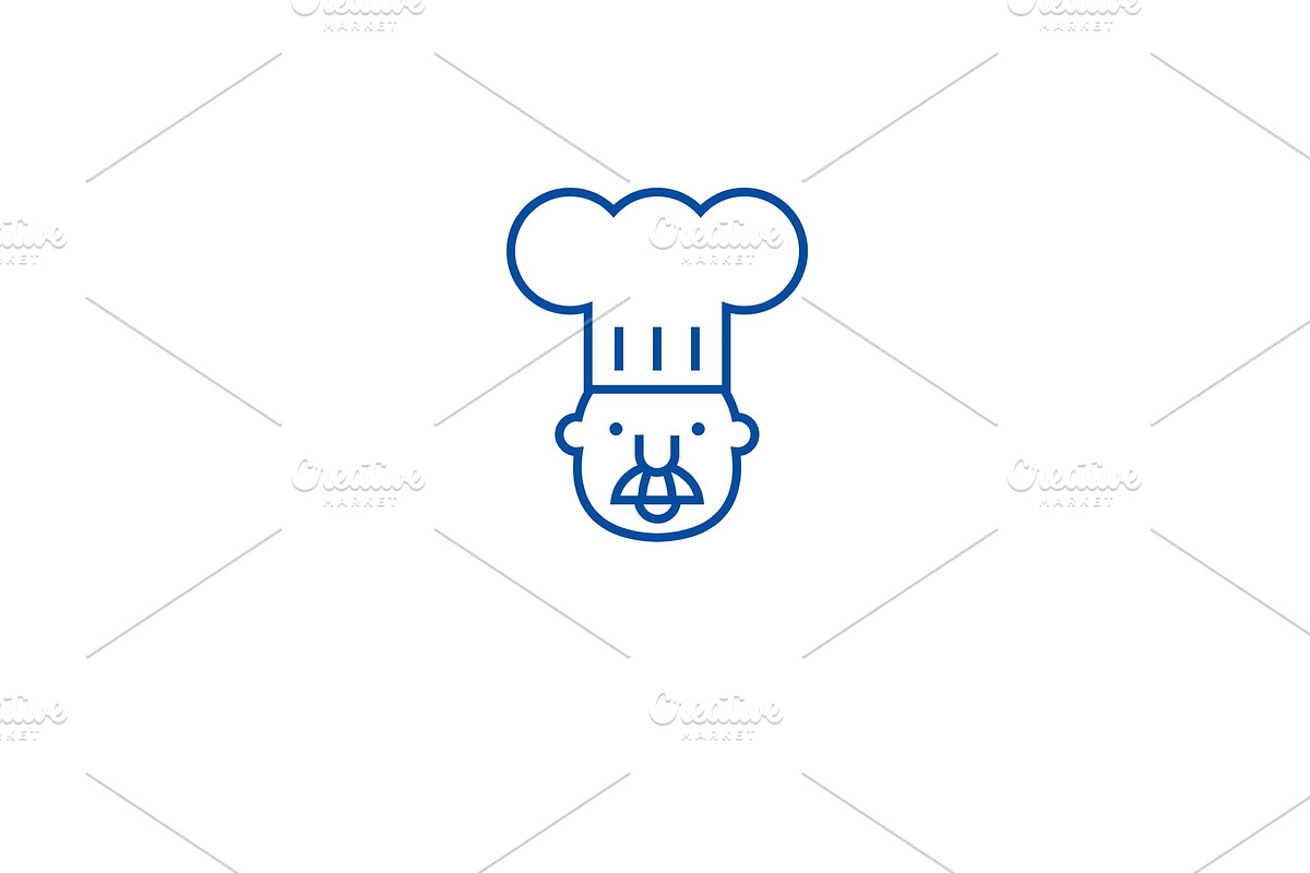 Chef mascot line icon concept. Chef in Illustrations - product preview 8