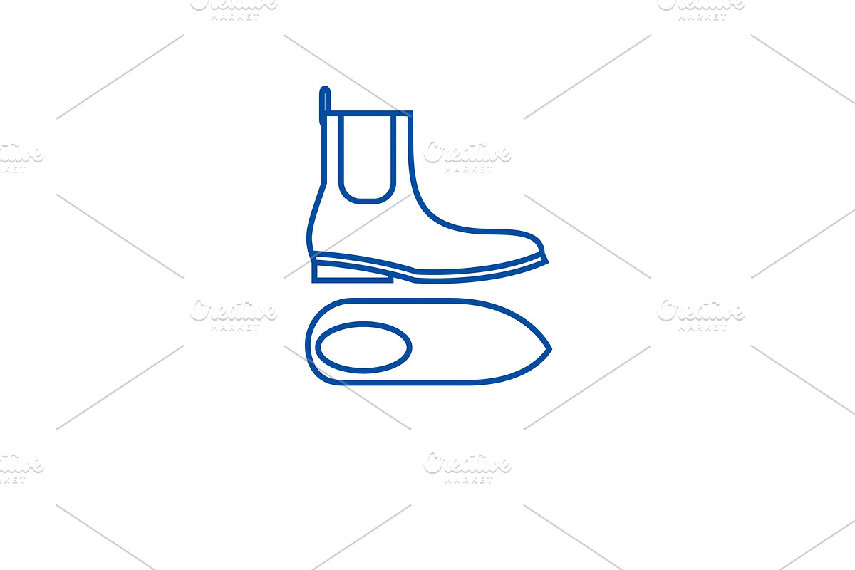 Chelsea boots line icon concept in Illustrations - product preview 8