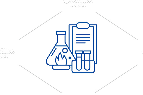 Chemical experiments line icon