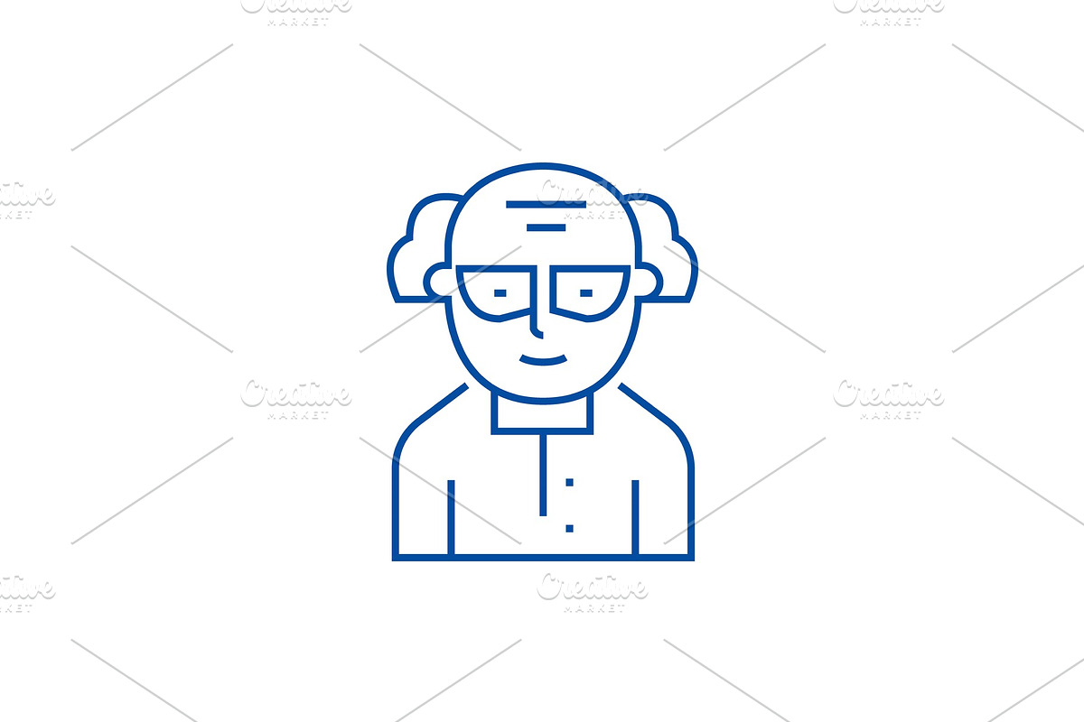 Chemist,scientist line icon concept in Illustrations - product preview 8