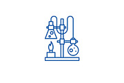 Chemistry lab line icon concept