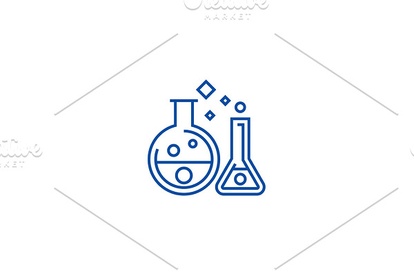 Chemistry lab,experiments line icon