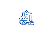 Chemistry lab,experiments line icon