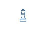 Chess queen line icon concept. Chess