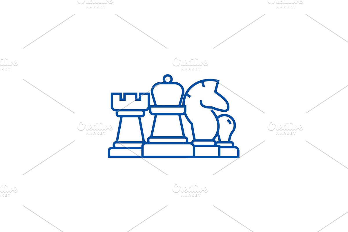 Chess, horse, rook, pawn, queen line in Objects - product preview 8