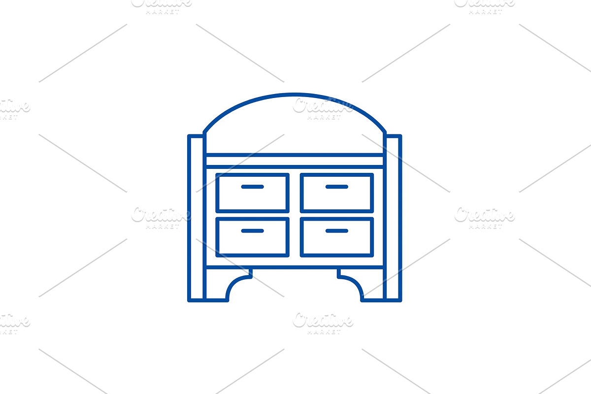 Chest of drawers line icon concept in Illustrations - product preview 8