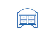 Chest of drawers line icon concept