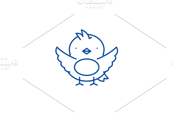 Chick line icon concept. Chick flat