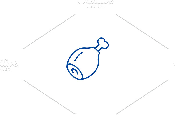 Chicken meat line icon concept