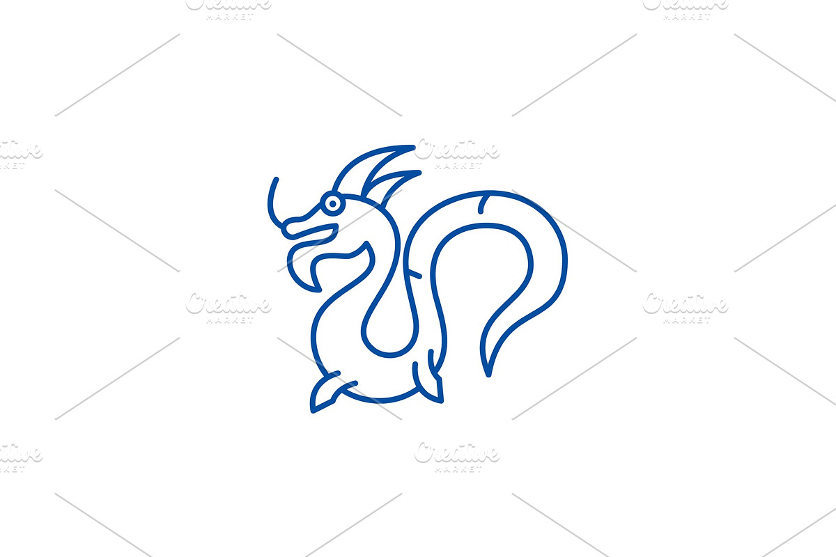 Chinese dragon line icon concept in Illustrations - product preview 8