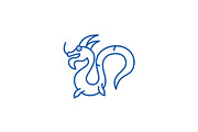 Chinese dragon line icon concept