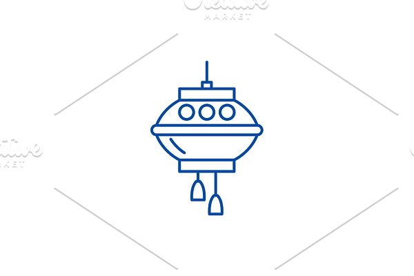 Chinese lamps line icon concept
