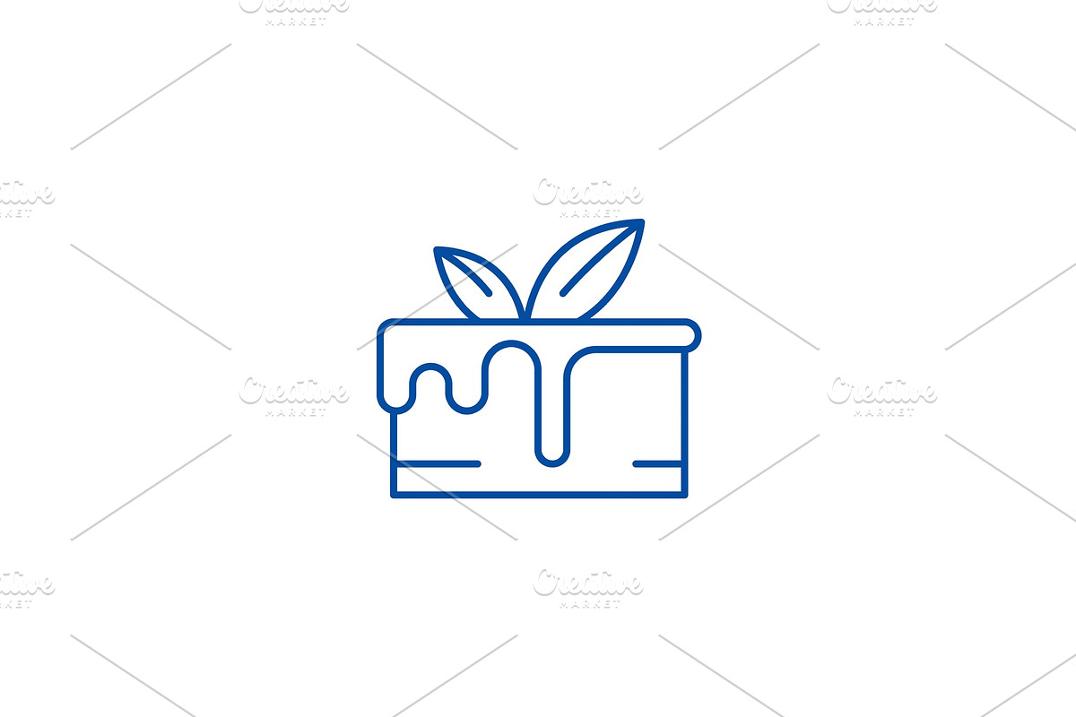 Chocolate cake line icon concept in Illustrations - product preview 8
