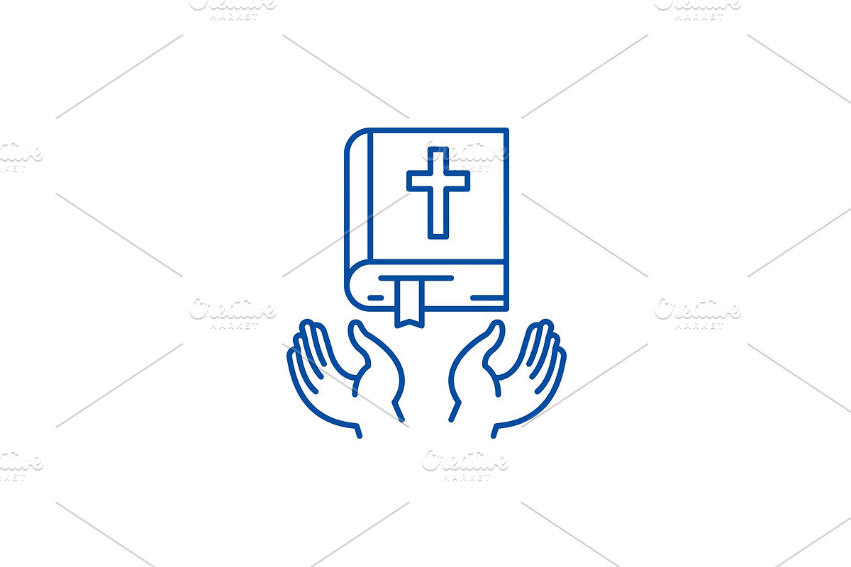 Christian religion line icon concept in Illustrations - product preview 8