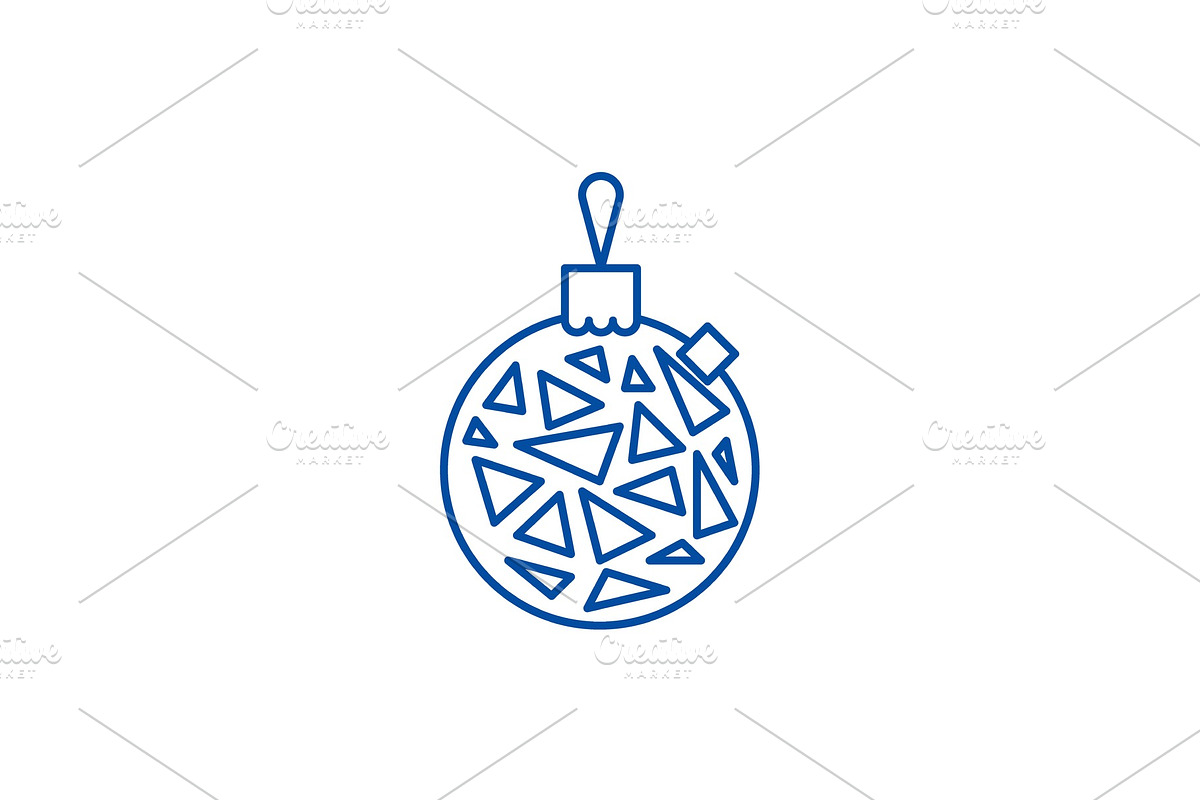Christmas ball line icon concept in Objects - product preview 8