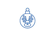 Christmas ball with a deer line icon