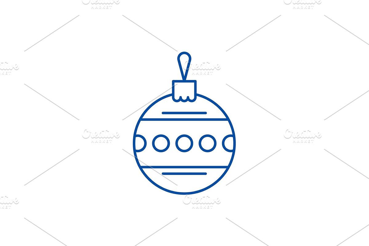 Christmas ball with ornament line in Objects - product preview 8