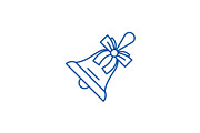 Christmas bell line icon concept