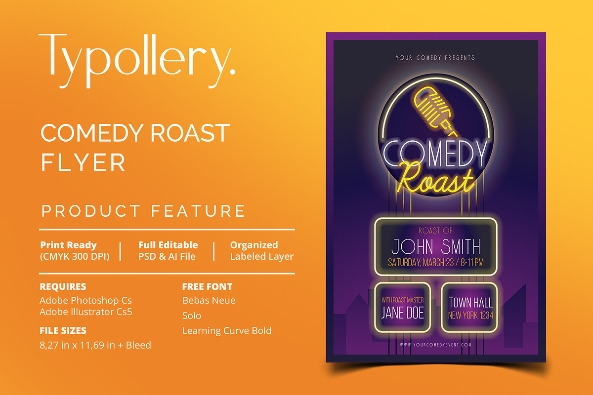 Comedy Roast Flyer in Flyer Templates - product preview 8