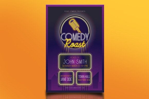 Comedy Roast Flyer in Flyer Templates - product preview 1