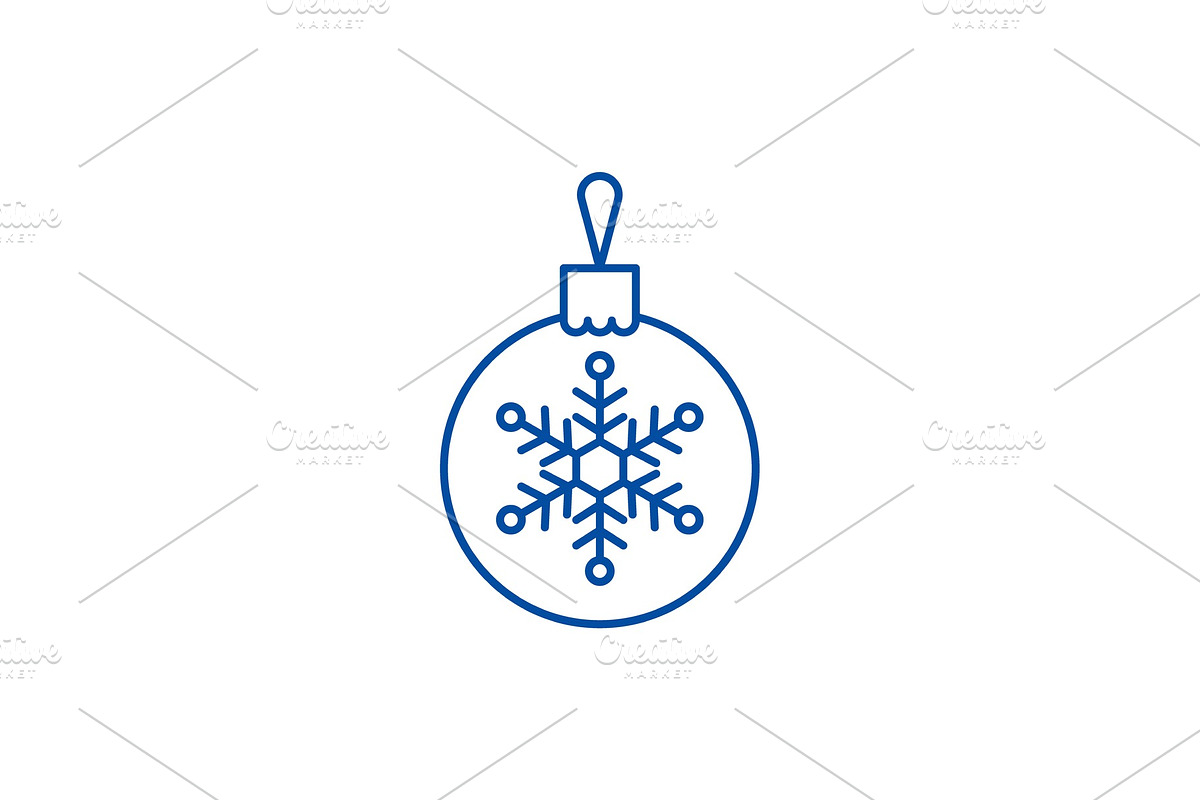 Christmas decoration ball line icon in Objects - product preview 8
