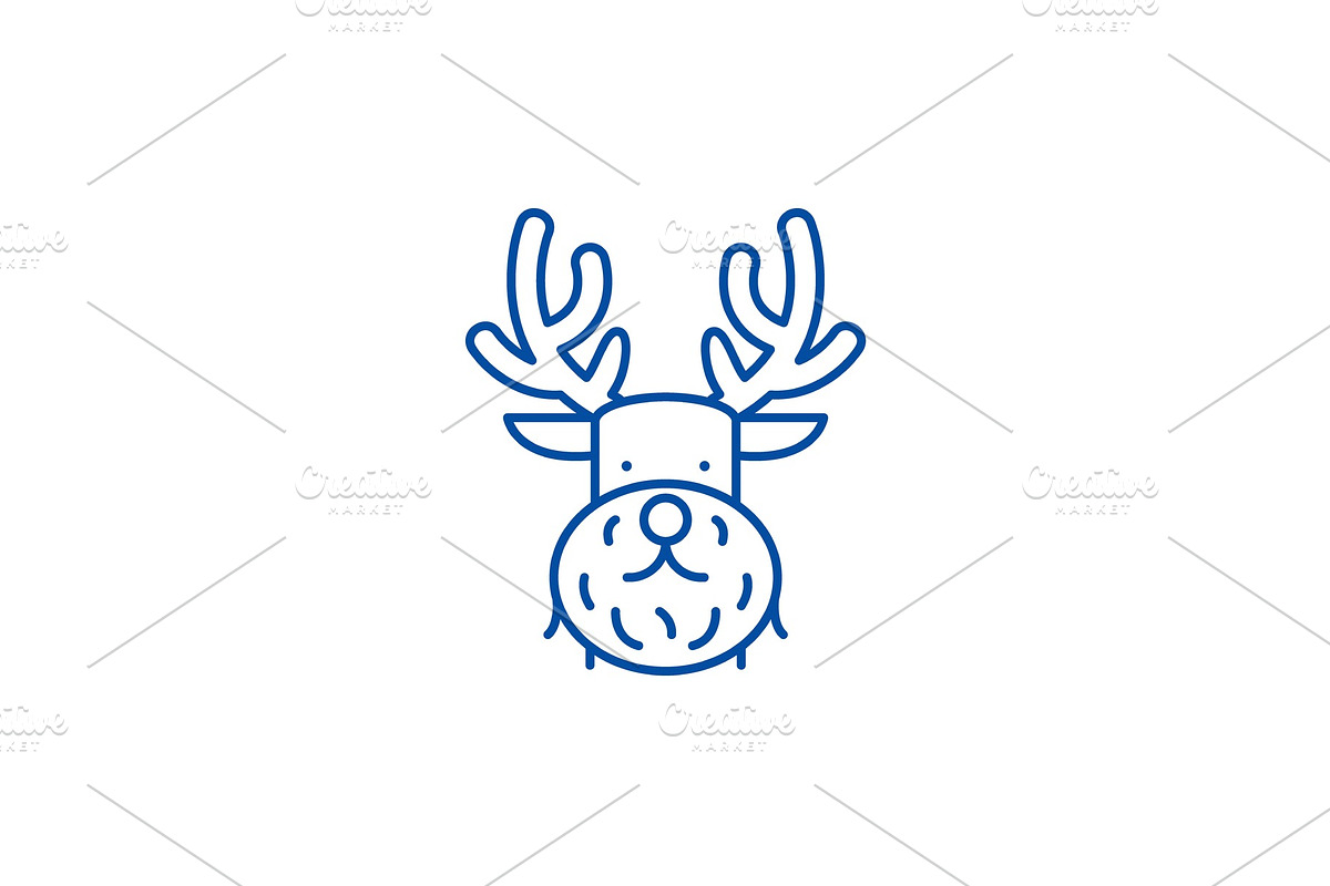 Christmas deer line icon concept in Objects - product preview 8