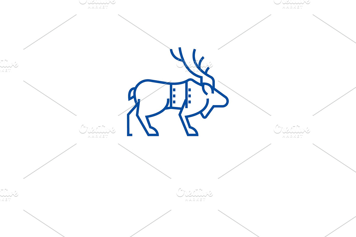 Christmas reindeer line icon concept in Objects - product preview 8